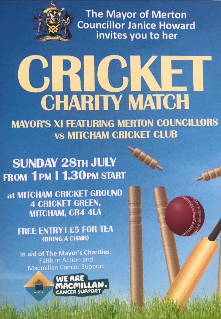 Mayor's Charity Cricket Match poster